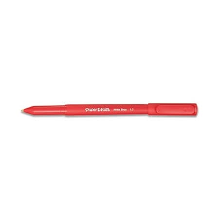 Sanford Paper Mate, WRITE BROS. STICK BALLPOINT PEN, MEDIUM 1MM, RED INK/BARREL, DOZEN 3321131C